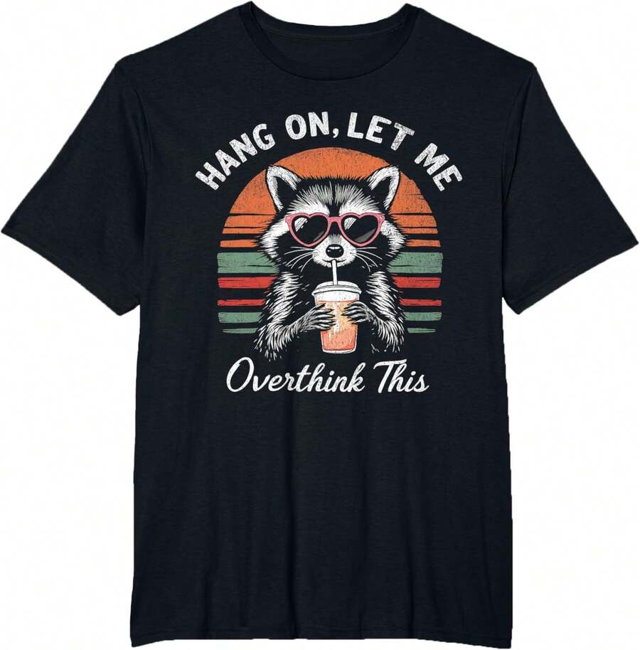 Espera, déjame pensar demasiado en esta camiseta - Negro - Ver 1