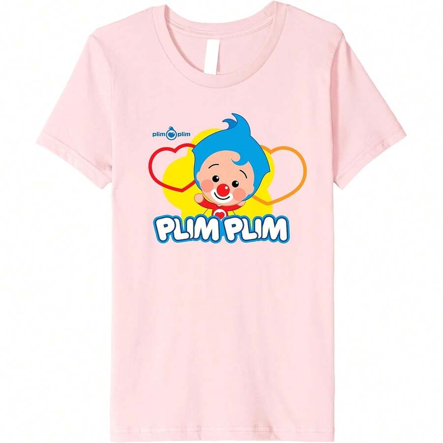 Plim Plim The Kindness Hero - Colourful Designs For  Pm T-Shirt All Seasons,220g Pure Cotton Single-Sided Printed Crew Neck Short-Sleeved T-Shirt,Unisex Top,Base Layer - 顏色6 - 查看 1