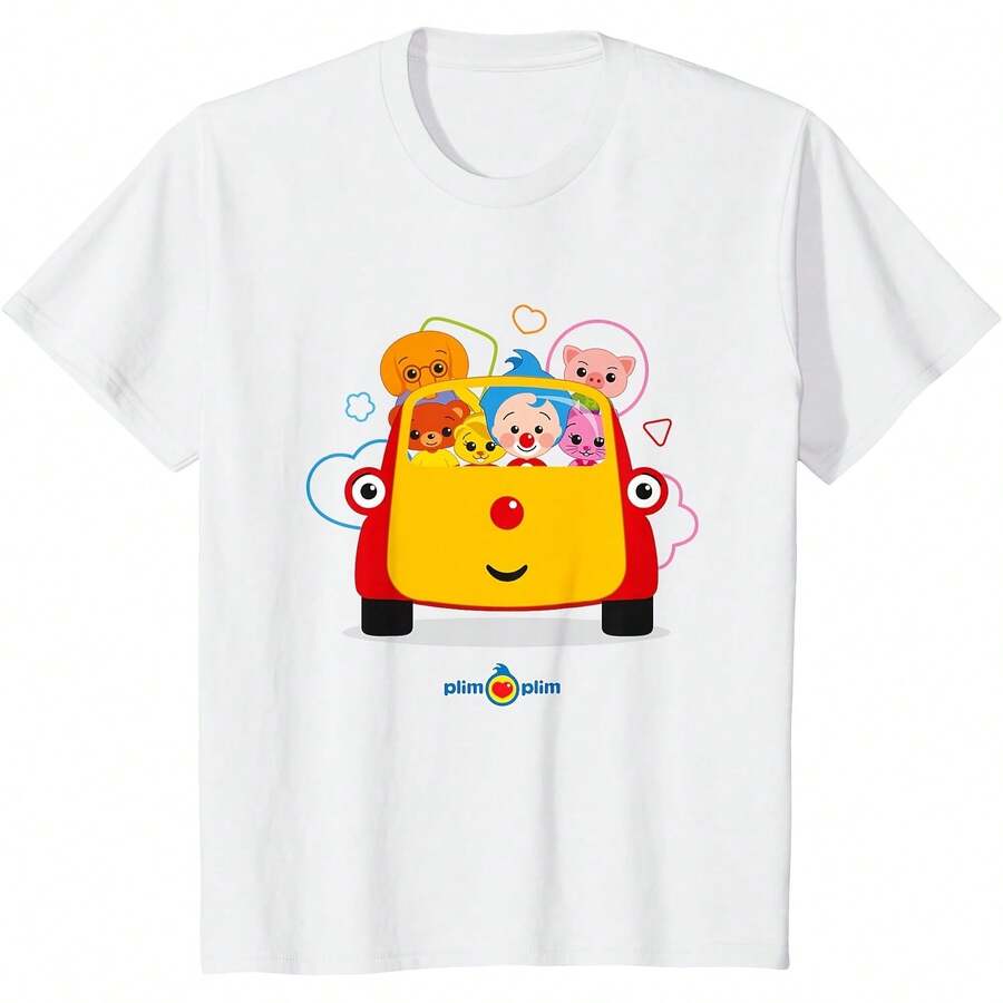 Plim Plim And With Tuni - Fun Adventures T-Shirt All Seasons,220g Pure Cotton Single-Sided Printed Crew Neck Short-Sleeved T-Shirt,Unisex Top,Base Layer - Màu 8 - Xem 1