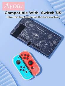 Ayotu 适用于 2/Switch NS/Switch OLED 的线条艺术日月星辰图案保护壳,新一代 TPU 软壳,通用游戏手柄保护套,Switch 手柄保护壳,Switch 游戏配件,防摔、防滑、防刮,时尚美观,适合作为秋季浪漫/返校季/情人节/圣诞节/万圣节礼物 - 彩色 - 查看 15