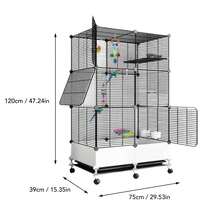 Jaulas Para Aves, Jaulas Grandes Para Pájaros Móvil Jaula Para Aves Pequeñas, Juguetes Para Pájaros, Móvil De Metal Para Pájaros, Para Loros, Para Cañarios, 75x39x120cm - Unitalla - Ver 11