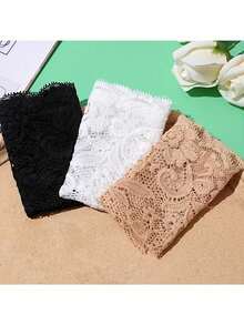 3pcs/Set Women's Fashion Lace Camisole - V-Neck Slip-Proof Undershirt, Black/White/Beige, Suitable For Daily Wear - One Size - View 3