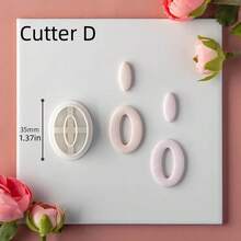 Minimalist Geometric Polymer Clay Cutters Set – Kawaii Teardrop, Oval & Rhombus Shapes, Boho Chic Craft Essentials For DIY Earrings, Modern Jewelry Charms & Unique Gifts - White - View 15