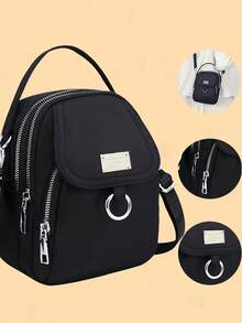 Multi-Layered Canvas Small Bags For Women - Mini Mobile Phone Bags For Women - Cross-Body Bags With A Slant - Lightweight And Versatile Handbags For Women - Multicolor - View 1