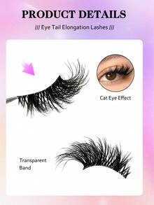 9 Pairs Natural Half-Strip Eyelashes With Transparent Band, Delicate Fluffy Cat Eye Style, Short Natural Accent Lashes, Reusable Eyelash Set (CZ-29) - Half Eyelashes - View 7