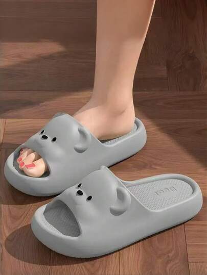可爱情侣拖鞋，时尚轻便新款设计，适合居家、室内、卧室、浴室、房间、户外穿着，四季皆宜。卡通夏季女士家居拖鞋，厚底防滑平底，舒适家居拖鞋，男士家居拖鞋，沙滩凉鞋，休闲百搭男士拖鞋，灰色女士拖鞋。女士拖鞋，凉鞋