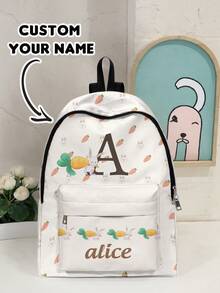 1pc, Customized Name Backpack, Can Be Customized According To Your Unique Design, Perfect For Children, Print Your Own Name Or Print Your Sister's And Classmates' Names As A Gift To Give To Others - Multicolor - View 5