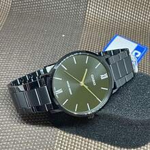 Casio 卡西欧男士简约黑色不锈钢腕表，石英机芯，矿物玻璃镜面，防水休闲正装腕表 - 均碼 - 查看 8