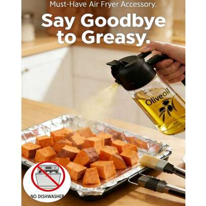 1pcKitchen High-Pressure Spray Bottle, Ideal For Cooking, Baking, Grilling And Salad | Ideal Kitchen Tool For Home, Restaurant And Outdoor Camping, Nonleak Barbecue Air Fryer Accessory Spray Oil Camping Cooking Tool, Ideal Holiday Gift, Spray Oiler [Holiday Gift For Wife And Mother] Style Color Is Randomly