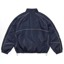 Supreme Reflective Piping Tracksuit Set | 2-Piece Half-Zip Hooded Jacket & Track Pants, Lightweight Windbreaker Techwear In Black, Blue & Red - 藍夾克 - 查看 2
