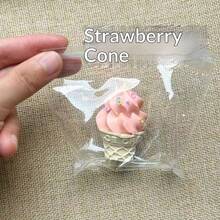 1个2026硅胶挤压式冰淇淋甜筒，手工制作逼真硅胶仿真食物玩具，送给家人、畅销商品、生日、情人节、朋友、男女朋友、复活节、新年等的完美礼物 - 彩色 - 查看 6