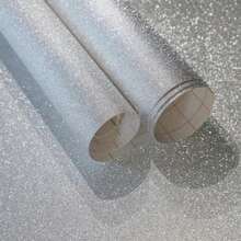 1 Roll Silver Glitter Wallpaper, Removable & Reusable Vinyl Contact Paper For Countertops, Furniture, DIY, Furniture Refurbishing - Silver - View 11
