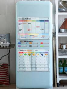 1块彩色3D A4尺寸计划板（含6支磁性白板笔），可用作周/月计划表、膳食计划表、可重复使用的亚克力干擦板、软木板、钉板、愿景板 - 亞克力板 - 查看 4