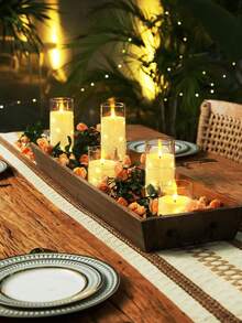 1/3 件装 LED 无焰闪光蜡烛，尺寸可选 2.2 英寸 x 5 英寸、6 英寸、7 英寸、8 英寸，灯芯为白色透明塑料圆柱形逼真灯芯，内置电池，LED 电池供电。 - 遙控蠟燭 - 查看 7