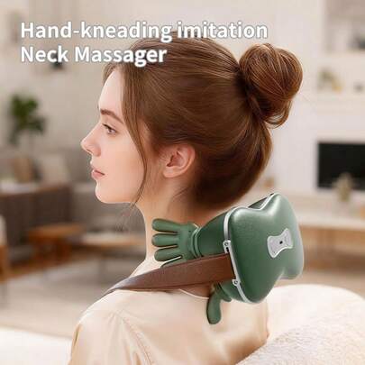 FollowBreak 1个智能颈部按摩器，可充电肩颈揉捏按摩器，适用于家庭、办公室和旅行使用