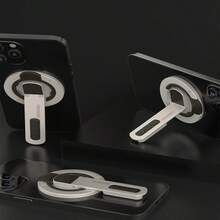 1pc Dual-Sided Magnetic Phone Holder, Foldable Rotating Tablet Desktop Stand, Phone Grip Holder, 360 Degree Rotatable Desk Mount, Portable Adhesive Back - Multicolor - View 2