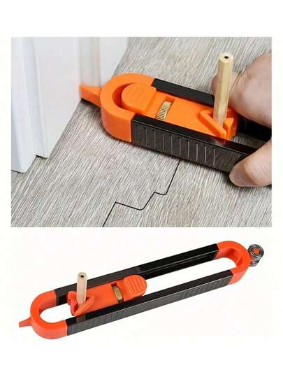 1 Set Woodworking Measuring Ruler Kit, Includes Contour Gauge With Lock And Adjustable Asymmetrical Curve Precision Measuring Tool