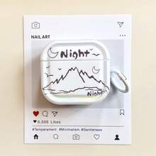 Sunrise Sunset Design Earphone Case, Transparent Refreshing Earphone Cover, Earphone Shockproof Case, Suitable Compatible With Apple Bluetooth Earphone Protective Case - Clear - View 3