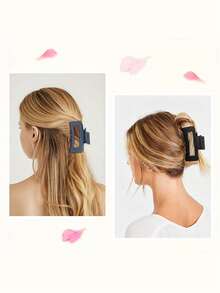 8pcs Minimalist Matte Square Hair Clips, Everyday Hairstyle Hair Claw, Shower Hair Clamps, Fashion Elegant Hair Accessories, Versatile Hair Clips, Holiday Gift - 8pcs Multicolor - View 2