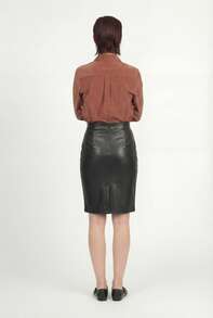 Naf Naf Black Trapeze Skirt DHNJ058 - Modern Elegance Jupes Black PET - Black - View 4