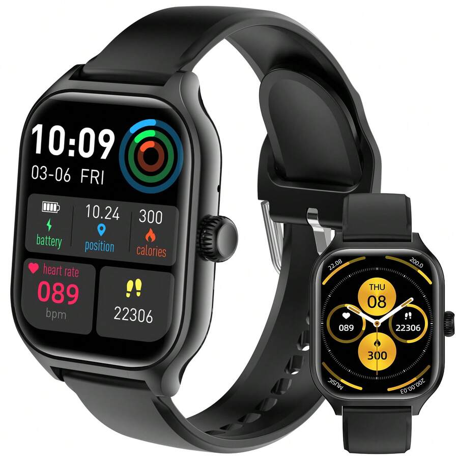 Smartwatch With HD AMOLED Screen, NFC, GPS, And Waterproof Display (2.01 Inches). - Black - View 1