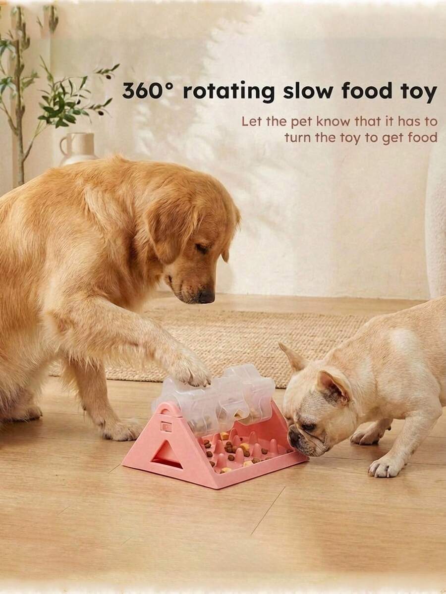 PETSIN 耐用型狗狗益智玩具，360°旋转益智喂食器，带零食分配器，适用于猫狗，宠物零食分配器，互动慢食喂食器，互动狗狗玩具零食分配器，用于智商训练，提高狗狗的训练智商并减少无聊感。