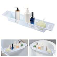 Bath Caddy 57-80cm Extendable Length Bath Tray Shower Gel Holder White - Default - View 2