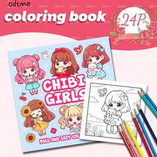 GDTME Chibi Girls Kawaii Coloring Book, Sweet Line Art With Bubble Tea, Cats, Sunflowers And Cupcakes For Kids & Adults. Ideal Gifts For Holidays, Back-To-School And Birthdays, Perfect Cozy Bedroom Decor To Ease Daily Stresse - Girl 5 - View 4