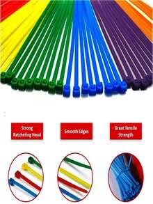 Random Colors Zip Ties 3.9inch, Cable Ties For Indoor And Outdoor Use, Multi-Purpose Self Locking Cable Ties,UV And Cold Resistant Wire Ties For Garden, Plants, Fence, Holiday Lights - Multicolor - View 3