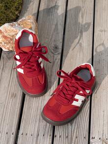 Children's Shoes, New Spring/Autumn Girls' Red Canvas Shoes, Boys' Sports Training Shoes, Big Kids' Student Casual Shoes - Red - View 8