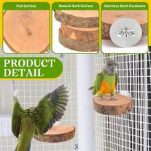 Natural Round Wooden Bird Cage Stand, Suitable For Canaries, Parrotlets, Cockatiel, Parrots, Parrotlets, Sparrows And Other Birds - Multicolor - View 6