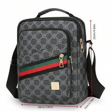 新款多功能男士斜挎包，深灰/棕/白/卡其色可选，复古花卉图案，PU材质，时尚休闲风，适合户外活动、购物、运动、通勤、骑行等场合，可调节肩带，轻便易携，是送给男士、丈夫、父亲的理想礼物，也是情人节的绝佳选择。 - 彩色 - 查看 13