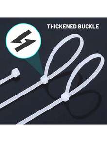 100 piezas de bridas de nailon resistentes, impermeables, antideslizantes, adecuadas para el hogar, la oficina y el manejo de cables automotrices - A - Ver 4