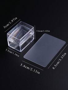 Square Transparent Silicone Nail Stamping Kit, High Transparency, Can Be Wiped With Alcohol, Suitable For Large Steel Plates, Includes Rectangular Jelly Nail Stamp, Scraper And Silicone Replacement Stamp Head - Clear - View 7