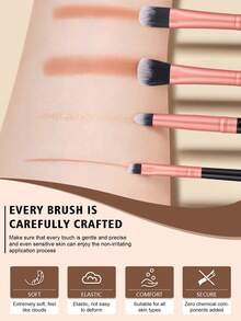 开斋节16件套完整化妆刷套装，包含14支柔软化妆刷——如透明散粉刷、腮红刷、轮廓刷、高光刷、粉底刷、鼻影刷、眼影刷、眉刷、唇刷和细节刷——以及2个美妆蛋；非常适合初学者、专业化妆师和新手美妆练习场景。 - 彩色 - 查看 5