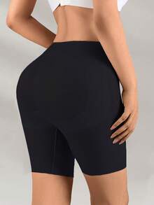 Women's High Waist Yoga Pants, Tummy Control Seamless Shapewear Leggings, Breathable Slim Fit Compression Bottoms - Black - View 3