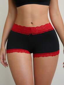 Quần lót nữ kiểu quần đùi (boyshort) thanh lịch, thoải mái và thoáng mát. - màu đen - Xem 4