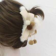 1pc Women's Lucky Plush Bow Hair Clip - Luxurious Elegant Non-Slip Sturdy, Suitable For Daily, Party, Wedding, Date And Other Occasions - Red - View 16