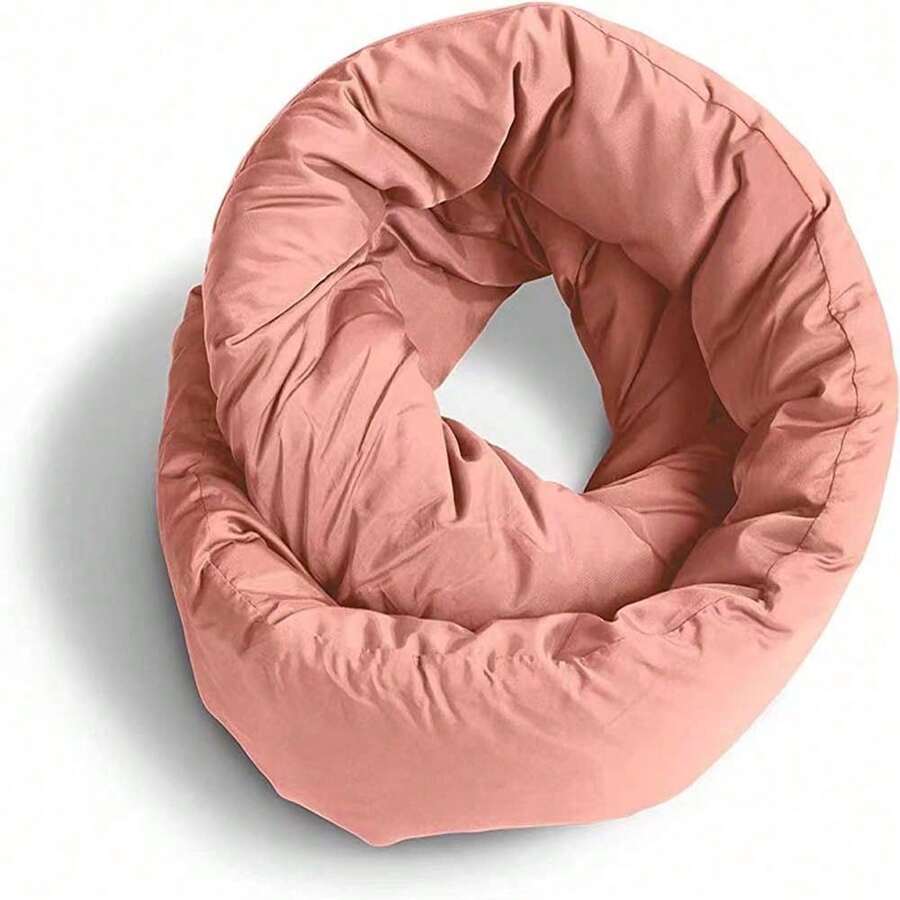 Soft 360 Support Scarf Travel Pillow Portable Stuffable Neck Pillow For Travel With Refillable Support Cushion For Car - Hồng - Xem 1