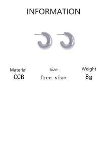 1 Pair Minimalist Chic Geometric C-Shaped Design CCB Earrings For Women - C shape - View 12
