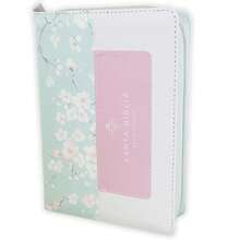 Biblia Con Cierre Para Mujer Portatil Letra Grande 12 Puntos RV1960, Imit Piel Tricolor Azul/Rosa/Blanco Con Indice Y Canto Floral - Single Book - View 7