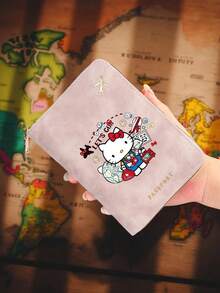 SANRIO 1 chiếc ví đựng hộ chiếu du lịch Hello Kitty chống RFID, chất liệu da PU, nhiều ngăn đựng thẻ, có khóa kéo, kiểu dáng dễ thương, in hình hoạt hình, chống trộm, thích hợp cho du lịch và công tác. - Nhiều màu - Xem 9