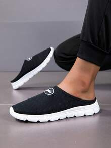 Casual Versatile Mesh Breathable Slip-On Loafers, Spring/Summer Casual Moccasins - Black - View 4