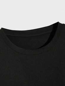 Warner Bros Camiseta de Batman: cuello redondo, con logotipo de murciélago, adecuada para deportes, fiestas y ropa informal. - Negro - Ver 3