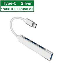 VAORLO USB-C 3.0 Type-C 4-Port Multi-Function USB Hub Adapter, OTG Compatible For Huawei Pro 13/15 Air Pro PC Computer Accessories - Grey - View 12
