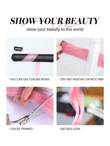 22 pulgadas 10 piezas extensiones de cabello con clips de color rojo y verde brillante para mujer, adecuadas para peinados diarios/de fiesta/de vacaciones - Color Piano - Ver 8