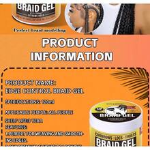 Strong Hold Hair Wax, Suitable For All Hair Types, Non-Greasy Styling Wax, Edge Control Wax, No Flaking, Long-Lasting Braiding Gel, Easy To Use, Smoother Application. - 120ml - View 8