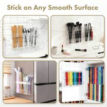 2pcs Adjustable Acrylic Straw Holder, Space-Saving Reusable Straw Storage Box Suitable For Cabinet Door - Multicolor - View 5