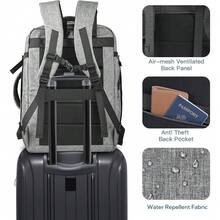 60L Backpack, Extra Large Travel Backpack For Men & Women, Expandable Big Capacity For Airplanes, Travel Gifts For Men Women, Fits 18.4 Inch Laptop, Luggage Suitcase Daypack Bag, Grey - 灰色 - 查看 7