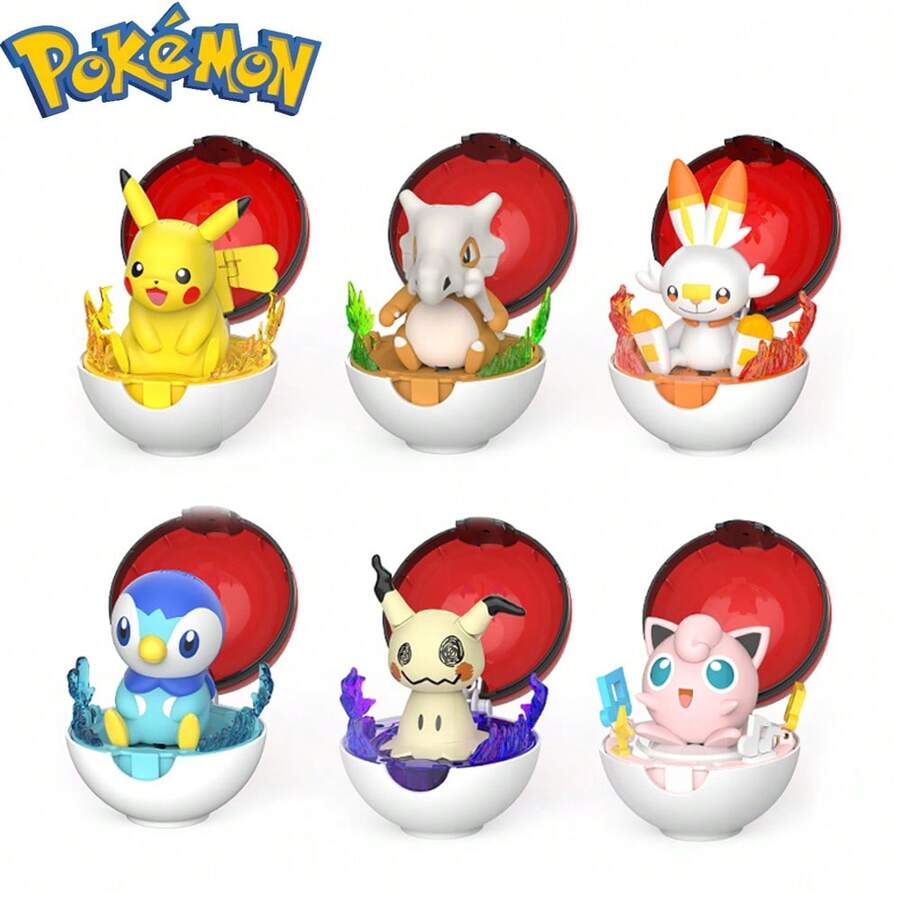 pokemon Bộ đồ chơi nhồi bông  hình quả cầu biến hình, , Quả cầu Poke, Mimikyu, Eevee, Bồ công anh, mô hình trang trí anime, đồ chơi giảm căng thẳng, quà tặng thú vị, đồ chơi cảm giác, đồ chơi nhồi bông dùng trong tiệc tùng.
